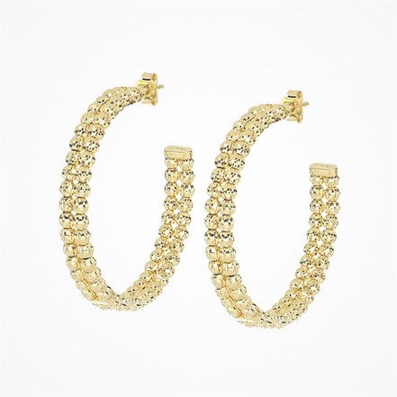 Desmos Double Row Crystal 35mm Hoop Earrings