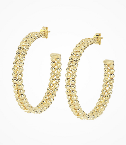 Desmos Double Row Crystal 35mm Hoop Earrings