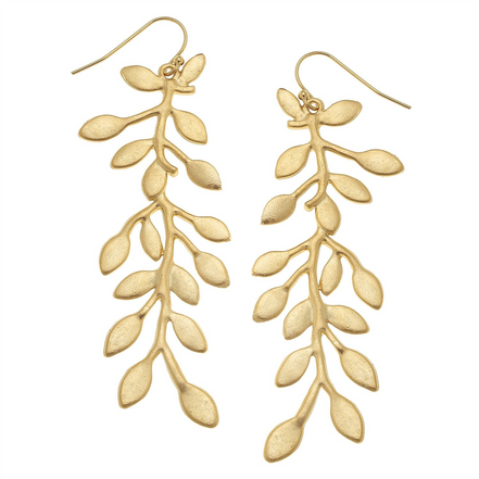 Susan Shaw Triple Gold Plated Vine Earrings