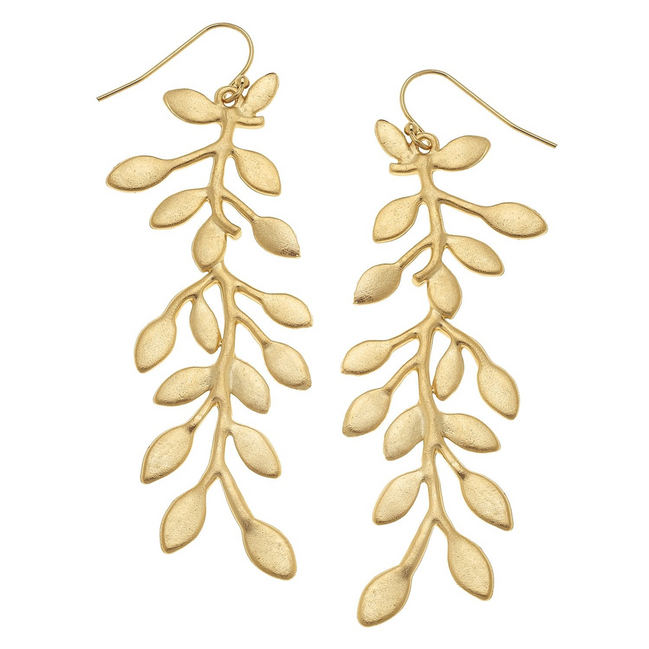 Susan Shaw Triple Gold Plated Vine Earrings