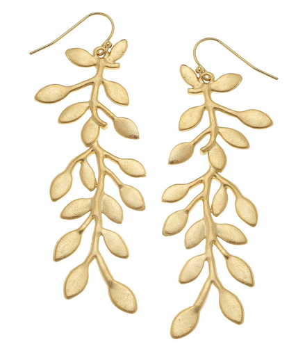 Susan Shaw Triple Gold Plated Vine Earrings