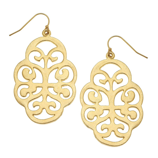 Susan Shaw Leaf Cut Out Earrings