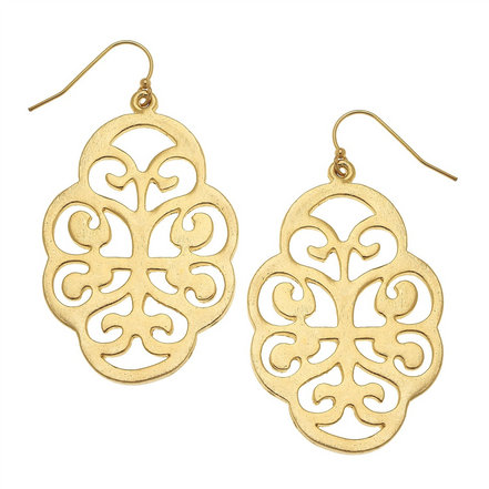 Susan Shaw Leaf Cut Out Earrings