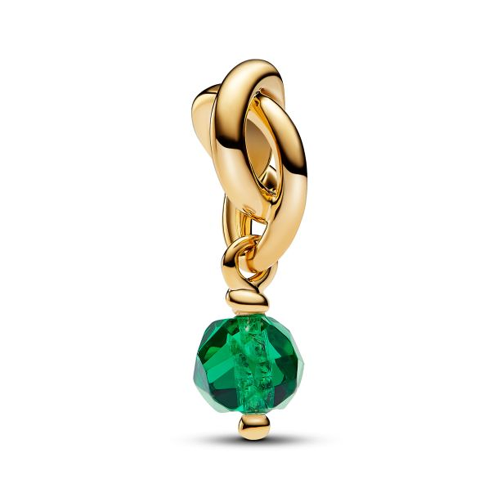 Pandora Moments May Faceted Green Eternity Circle Dangle Charm
