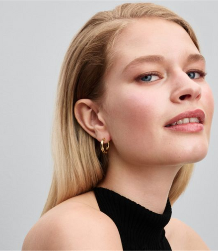 Pandora 14K Gold Twisted Hoop Earrings