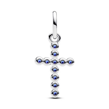 Pandora Stellar Blue Crystal Cross Dangle Charm