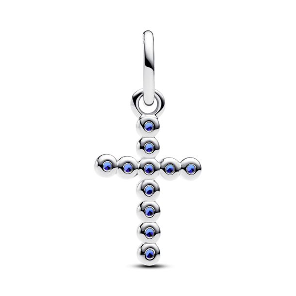 Pandora Stellar Blue Crystal Cross Dangle Charm