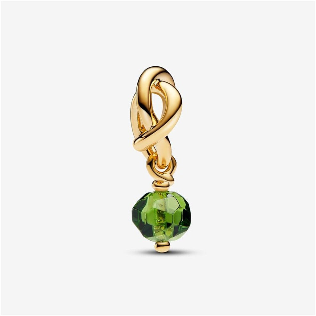 Pandora Moments August Birthstone Faceted Spring Green Eternity Circle Dangle Charm