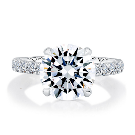 A.JAFFE 14K White Gold 0.78 CTW Diamond Semi-Mount Engagement Ring