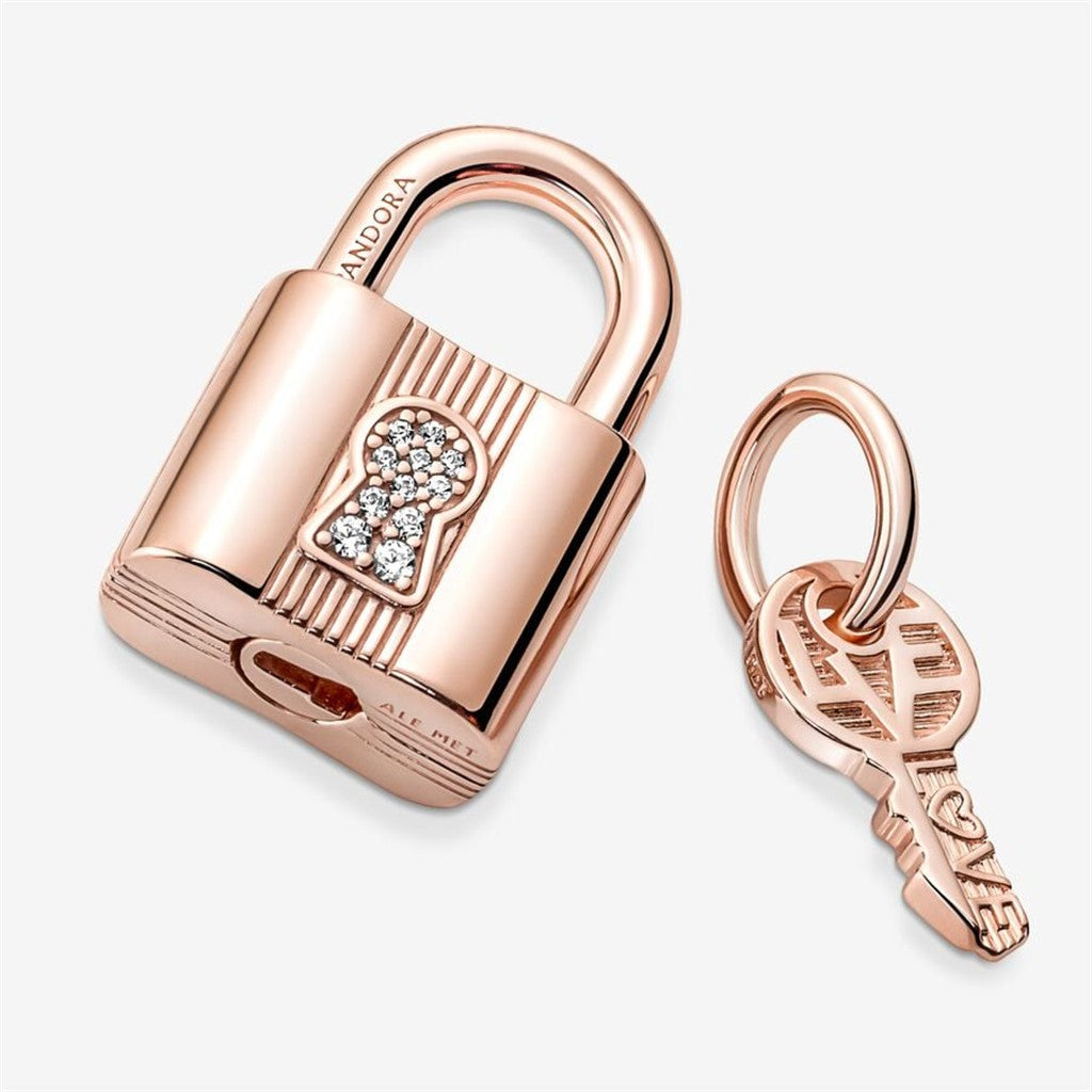 Pandora Moments Padlock & Key Dangle Charm