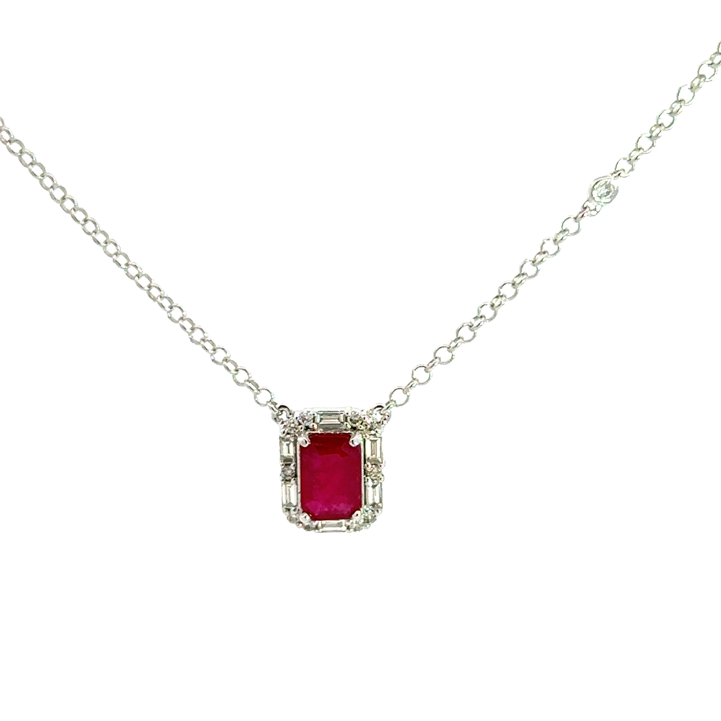 Ruby and Diamond Pendant Necklace