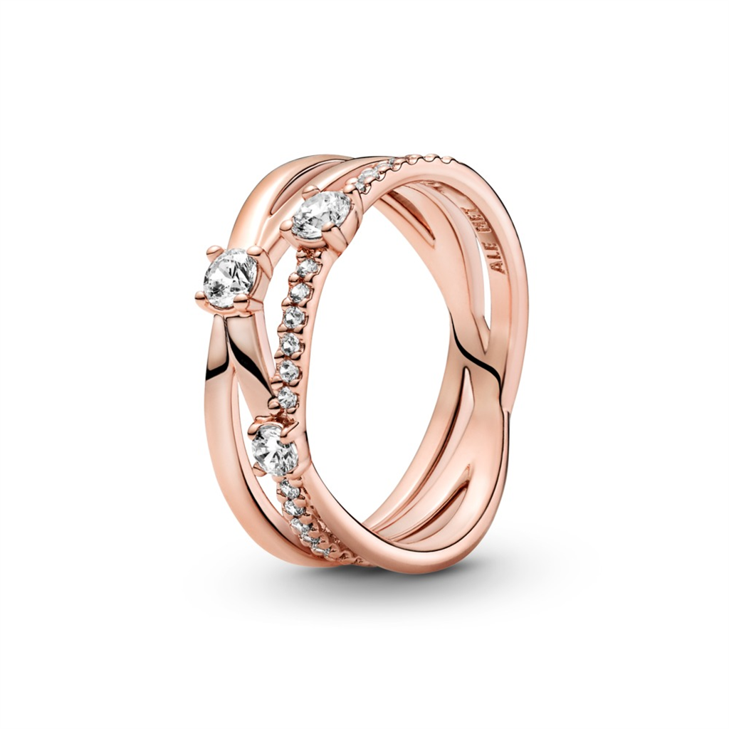 Pandora Timeless Sparkling Triple Band Ring Size 5