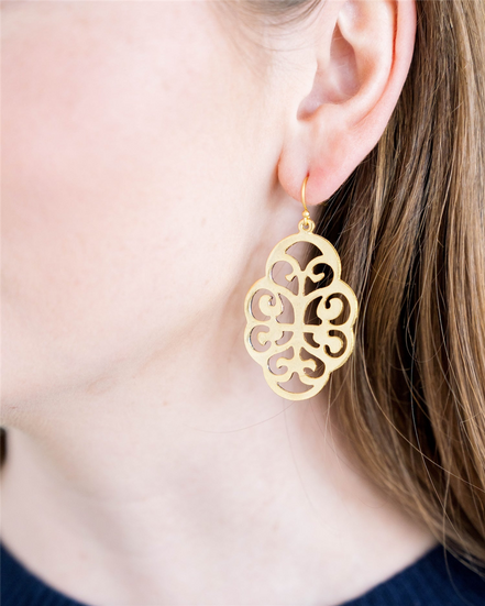 Susan Shaw Leaf Cut Out Earrings