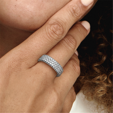Pandora Timeless Pavé Triple-Row Ring Size 6