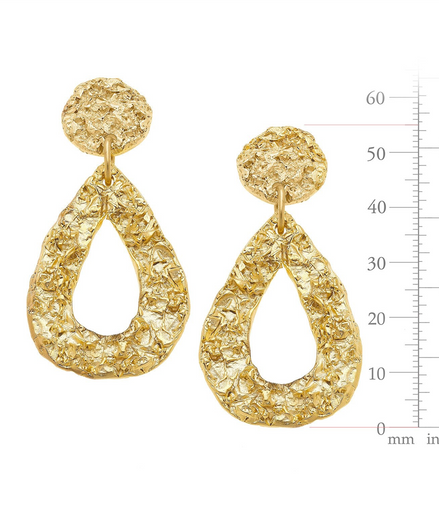 Susan Shaw Triple Gold Plated Belle Teardrop Earrings