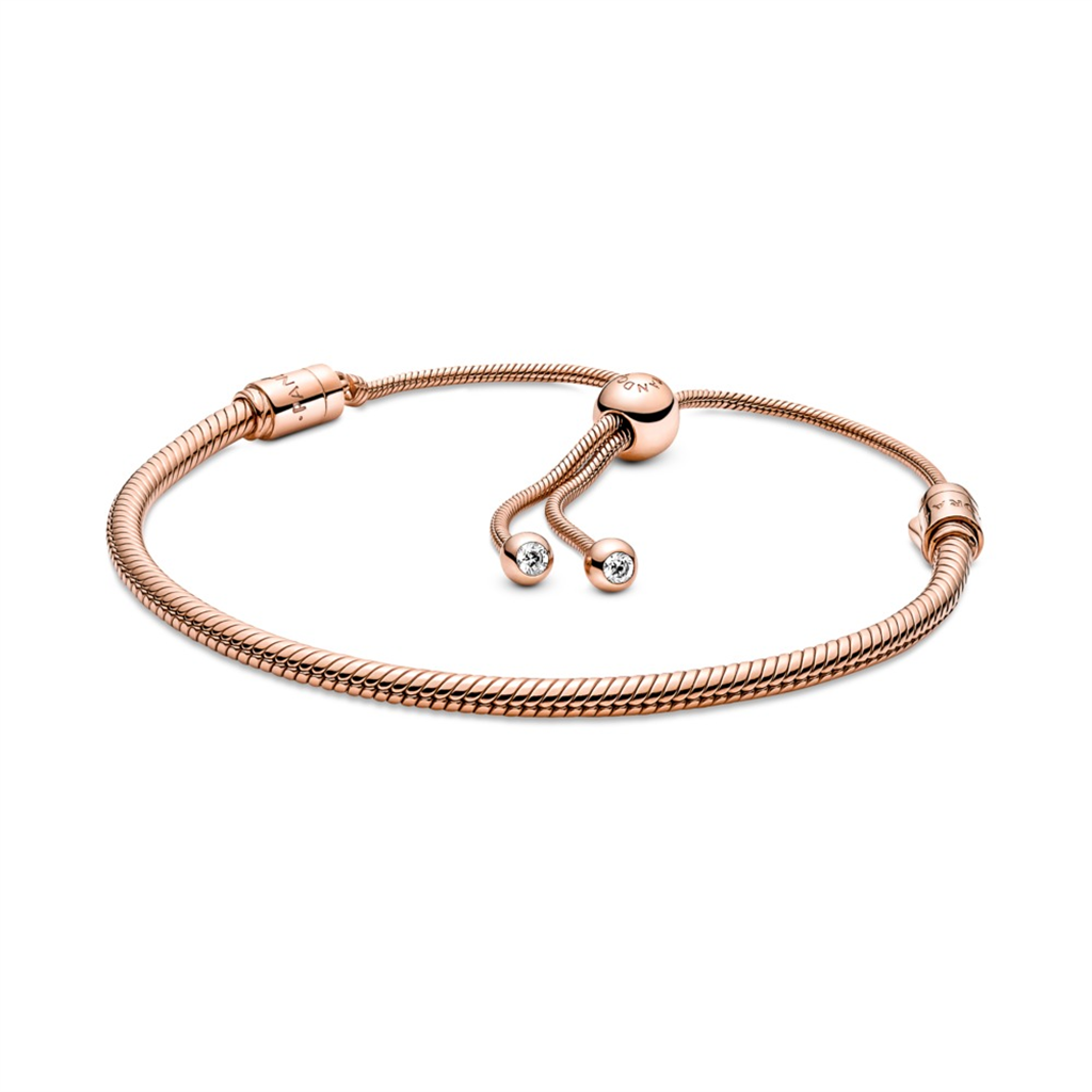 Pandora Moments Rose Snake Chain Slider Bracelet Size 2