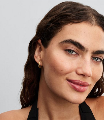 Pandora 14K Yellow Gold Twisted Triangle Small Hoop Earrings