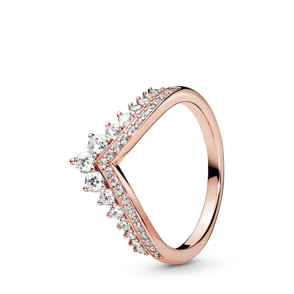 Pandora Timeless Rose Princess Wishbone Ring Size 4.5