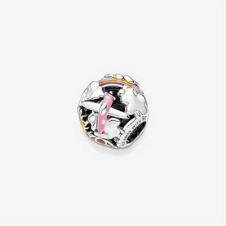 Pandora Moments "Fly Away With Me" Rainbow Sky And Travel Charm