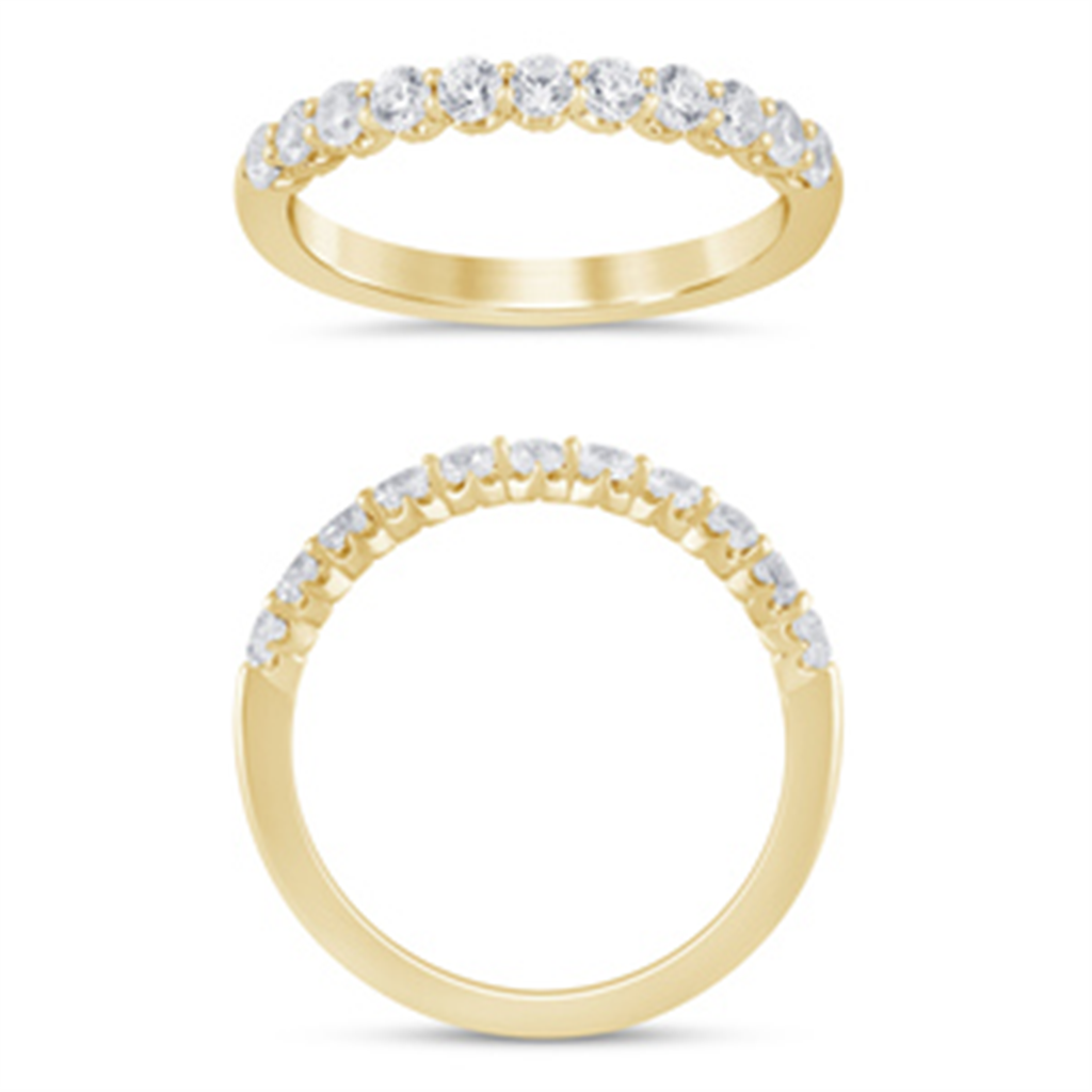 14K Yellow Gold 0.50 CTW Diamond Crown Set Half Eternity Band