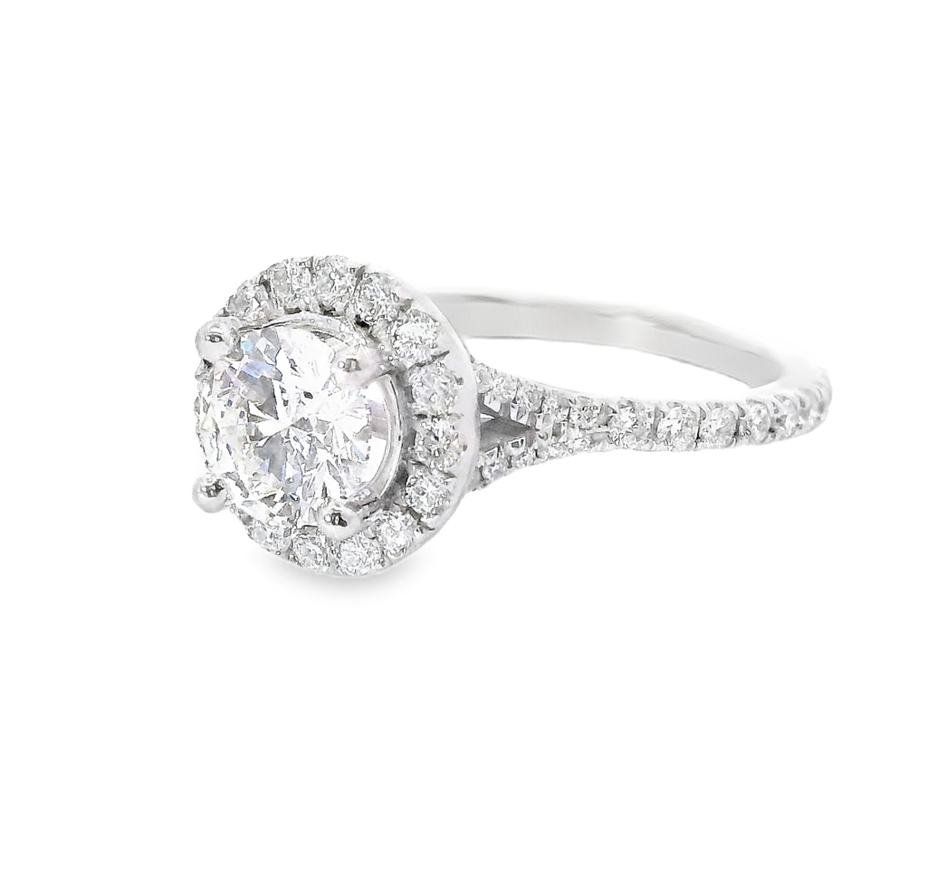 14K White Gold Diamond Split Shank Semi-Mount Engagement Ring