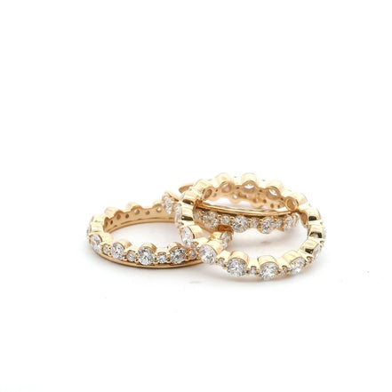 14K Yellow Gold 4.25 CTW Lab Grown Diamond Scalloped Stackable Ring Set