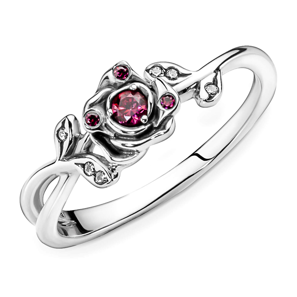Pandora Disney Beauty and the Beast Rose Ring Size 6