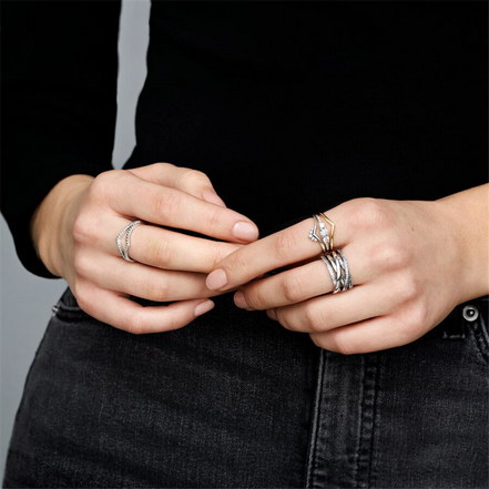 Pandora Timeless Shimmering Wishbone Ring Size 3.75