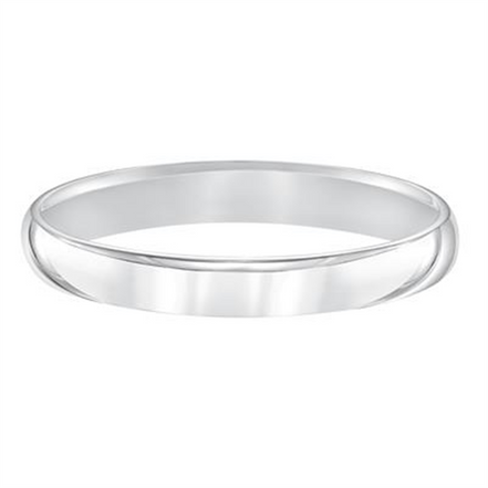 Low Dome 14K White Gold 3MM Comfort Fit Plain Wedding Band Size 7