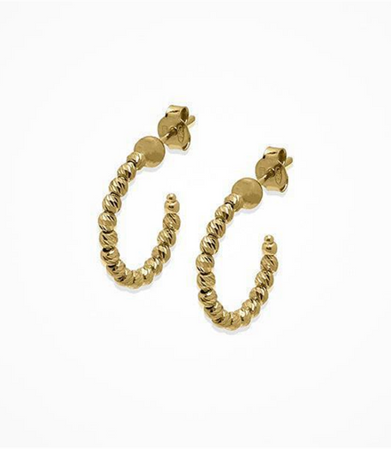 Desmos 18K Gold Overlay Slash Hoop Earrings