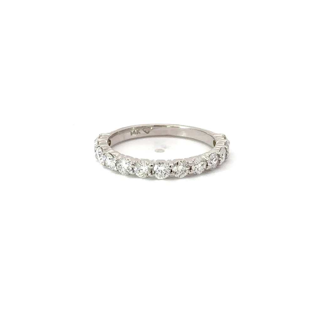 14K White Gold And 1.15 CT Diamond Wedding Band