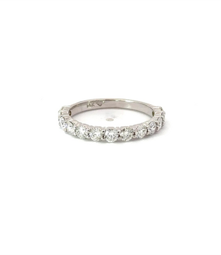 14K White Gold And 1.15 CT Diamond Wedding Band