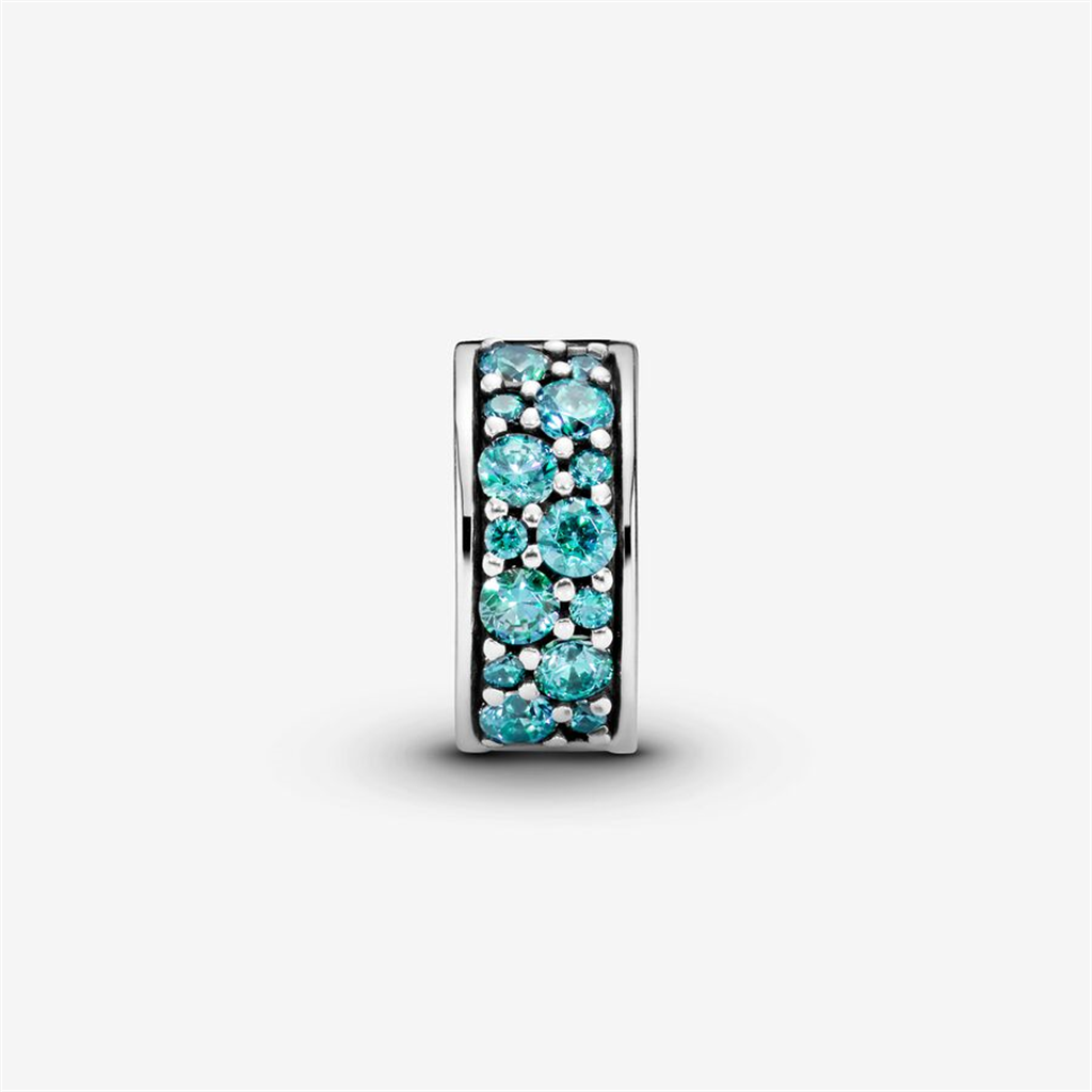 Pandora Momenrts Teal Pavé Clip Charm