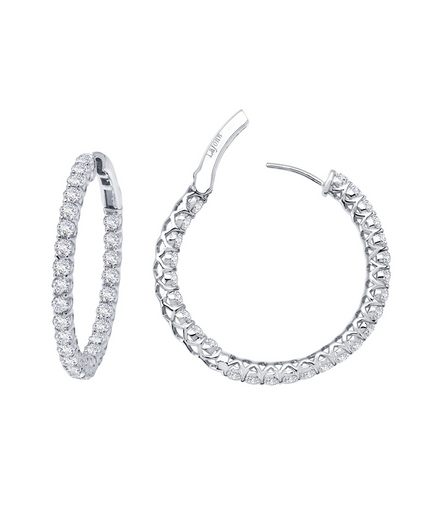 LaFonn Simulated Diamond Inside Out Hoop Earrings