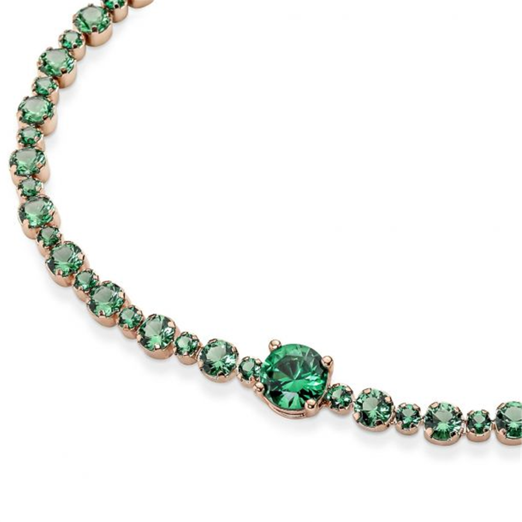Pandora Timeless Rose Sparkling Green Pavé Tennis Bracelet Size 18