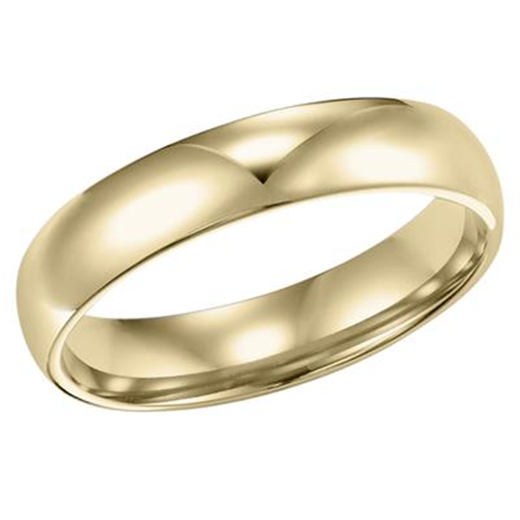 14K Yellow Gold 4MM Low Dome Comfort Fit Plain Wedding Band