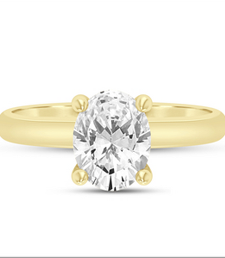 14k Yellow Gold 2 CTW Oval Cut Diamond Semi-Mount Engagement Ring