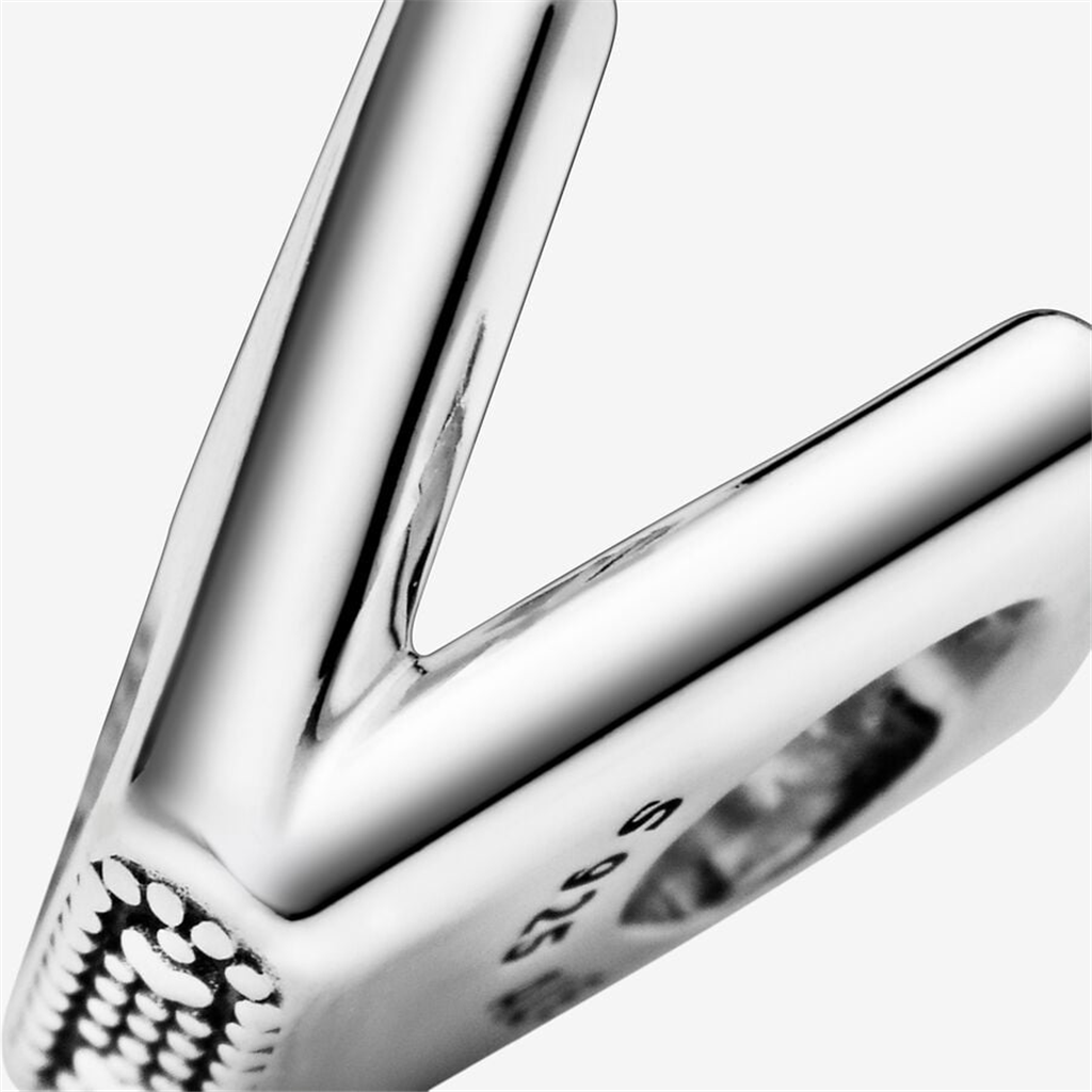 Pandora Moments Letter V Silver Charm