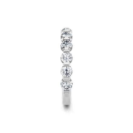 14K White Gold 1.10 CT Round Diamond Half Eternity Band