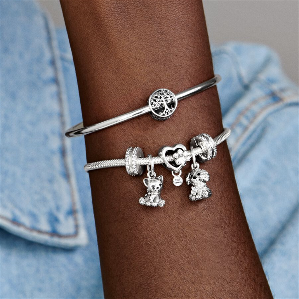 Pandora Moments Double Lined Pavé Clip Charm