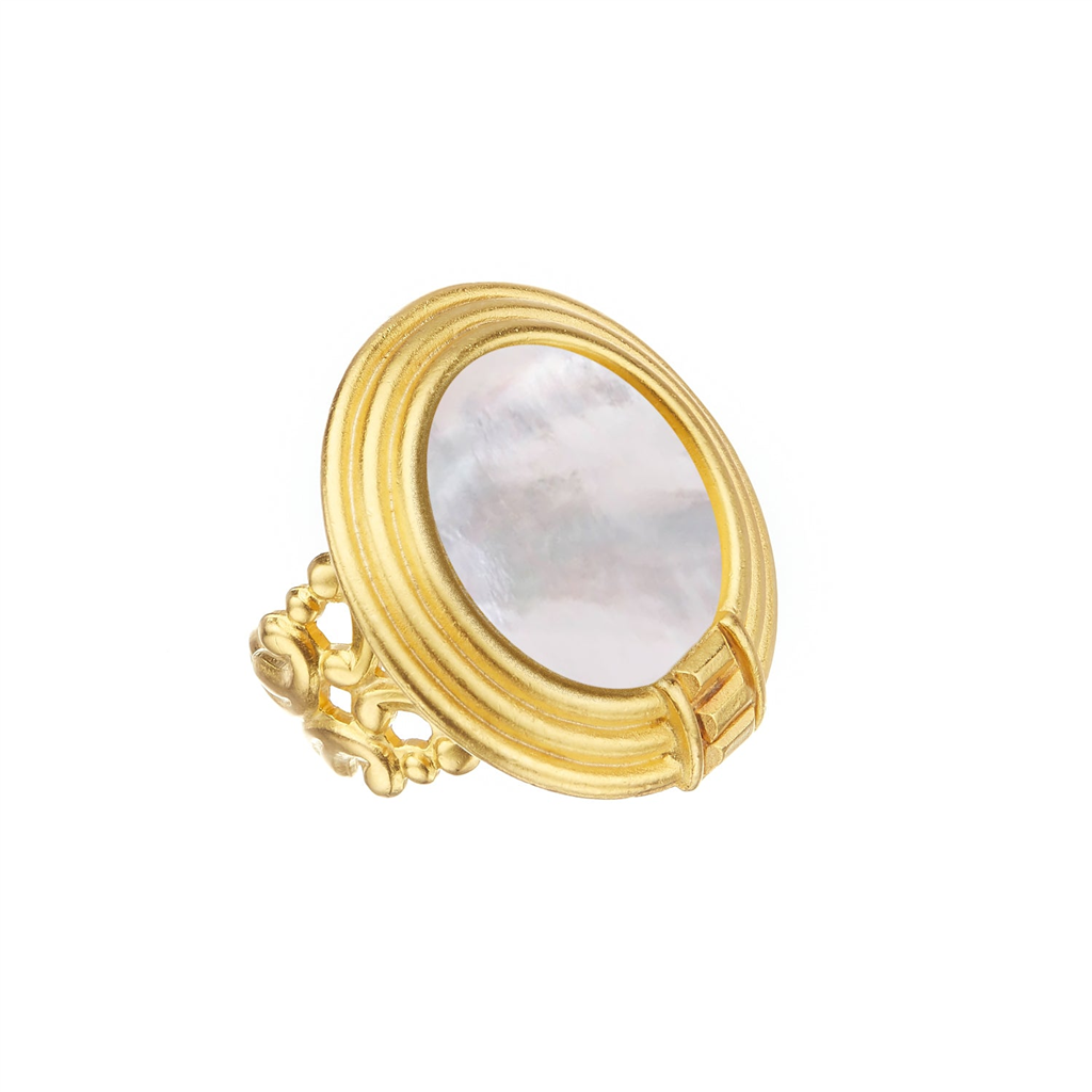 Susan Shaw Triple Gold Plated Roma Statement Adjustable Ring