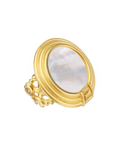 Susan Shaw Triple Gold Plated Roma Statement Adjustable Ring