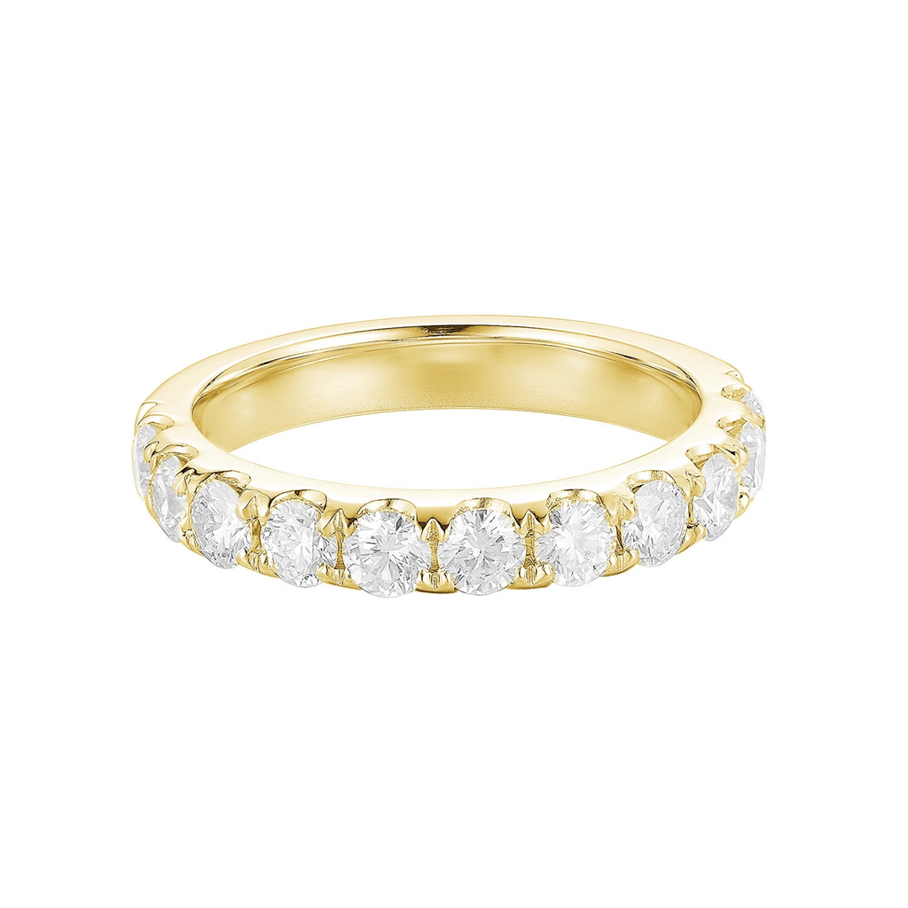 14K Yellow Gold Round Natural Diamond Band