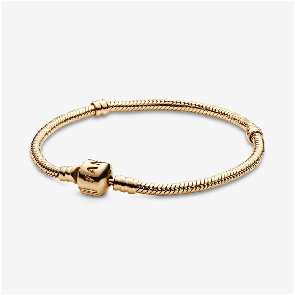 Pandora Moments 14K Yellow Gold Snake Chain Bracelet Size 20