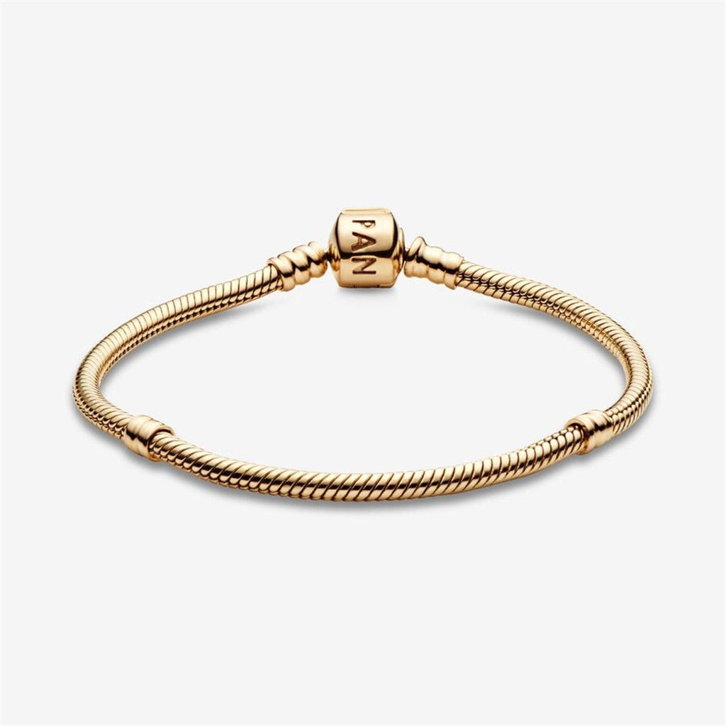 Pandora Moments 14K Yellow Gold Snake Chain Bracelet Size 20