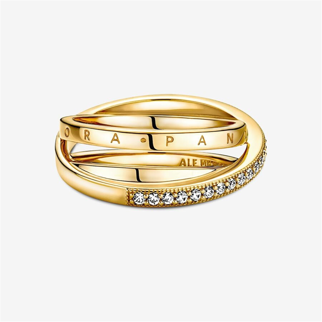 Pandora Timeless Crossover Pavé Triple Band Ring Size 6