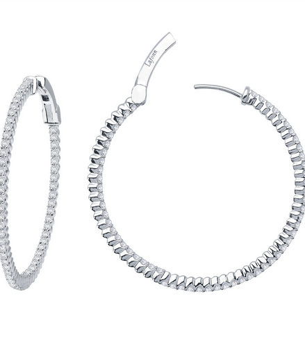 Lafonn 2.37 CTW Simulated Diamond 45 mm Hoop Earrings