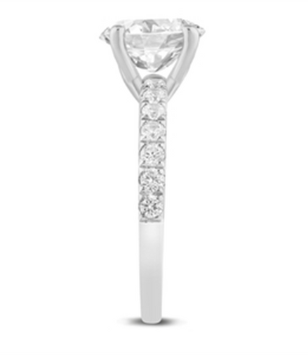 14K White Gold 2.44 CTTW Oval Diamond Semi-Mount Engagement Ring