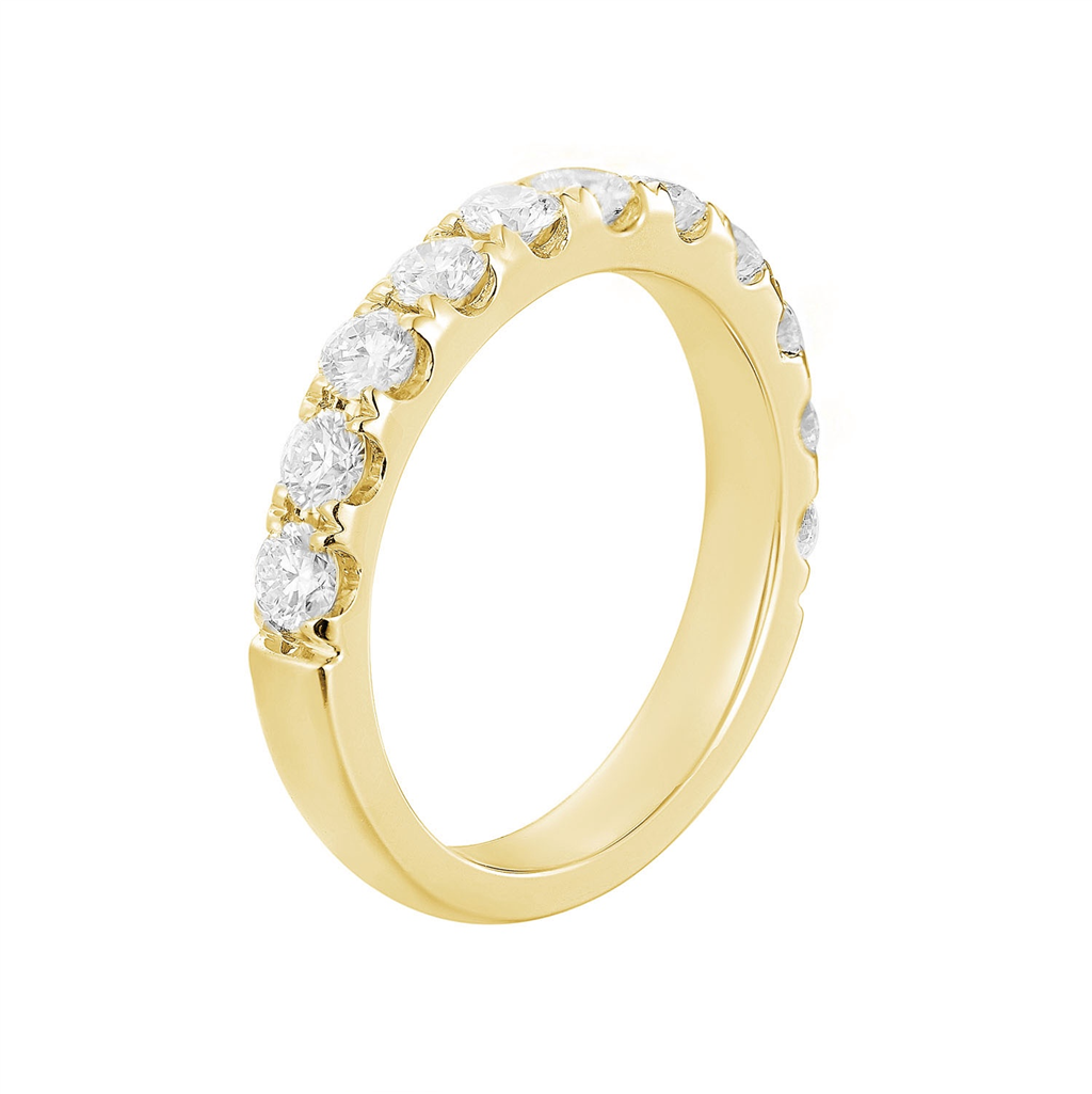 14K Yellow Gold Round Natural Diamond Band
