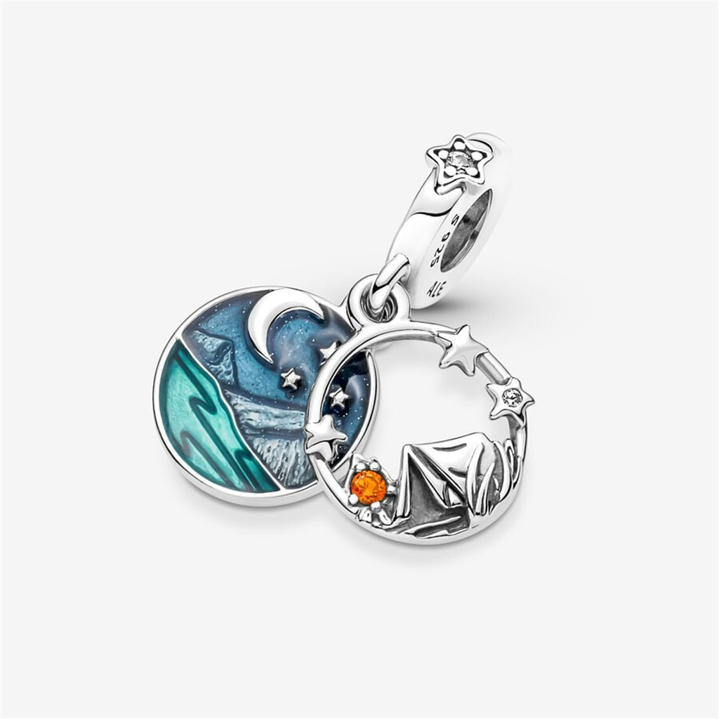 Pandora Moments Camping Night Sky Double Dangle Charm